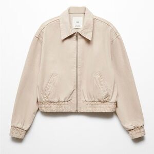 Denim Bomber Jacket - Sand